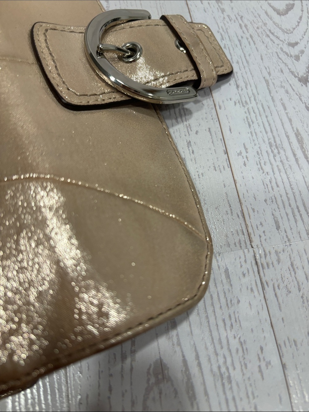Coach Shimmering Champagne Buckle Soho Wallet Clutch - Picture 8 of 15
